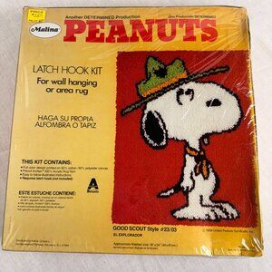 Vintage 1970s Snoopy GOOD SCOUT Peanuts 20x27 HARD TO FIND KIT#23/03 MINT IN BOX